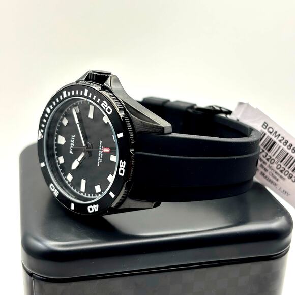 Fossil Dalton BQM2886 Men’s 42mm Black Silicone Strap Quartz Watch NIBWT - Picture 6 of 17